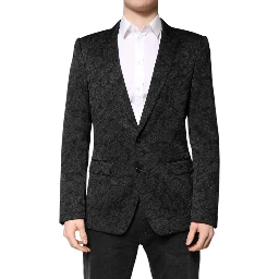 Black MARTINI Brocade Single Breasted Blazer
