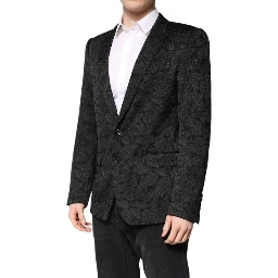 Black MARTINI Brocade Single Breasted Blazer