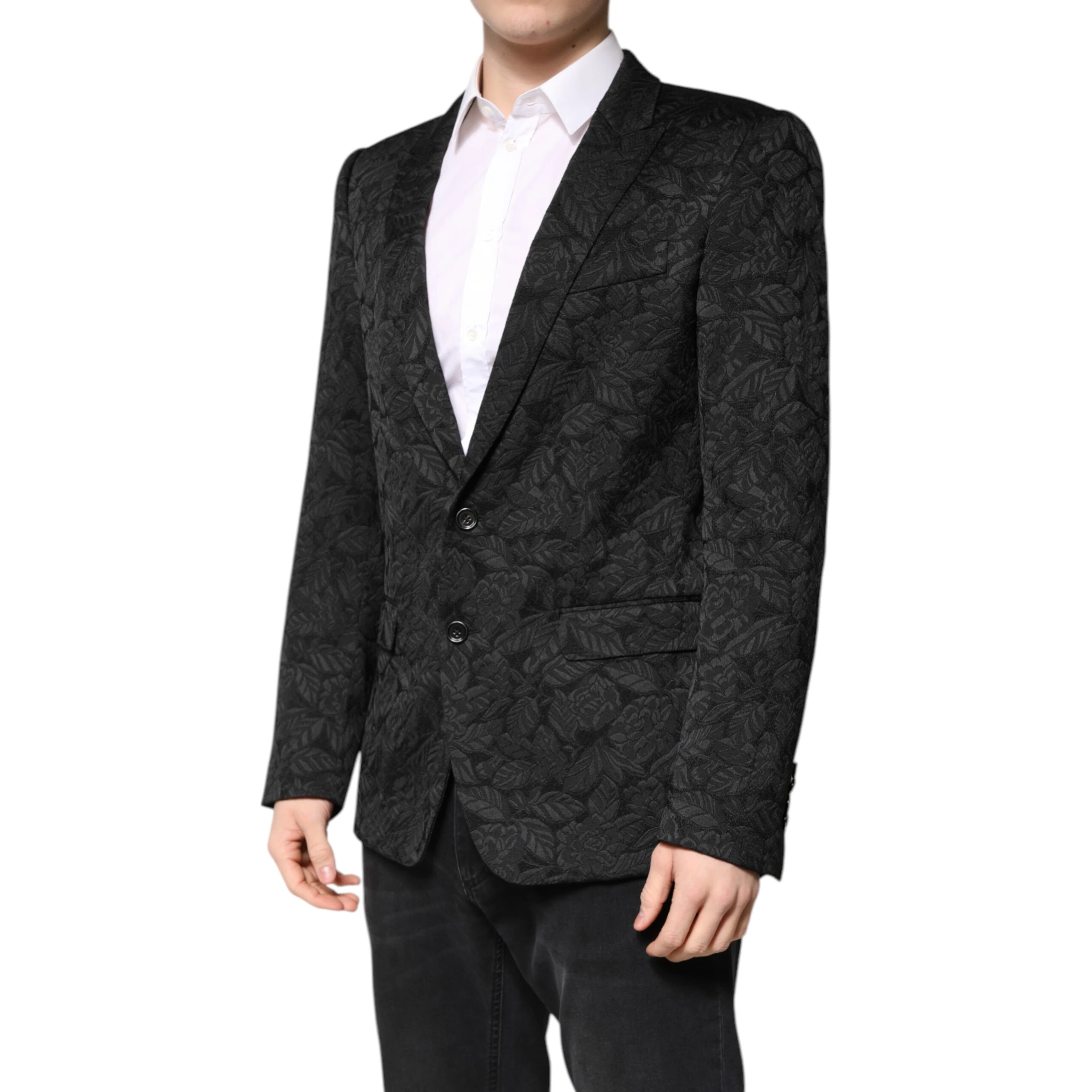 Black MARTINI Brocade Single Breasted Blazer