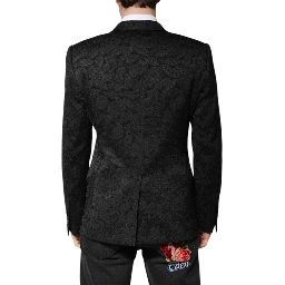 Black MARTINI Brocade Single Breasted Blazer