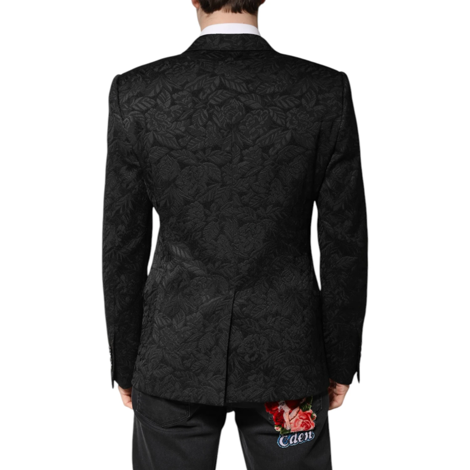 Black MARTINI Brocade Single Breasted Blazer
