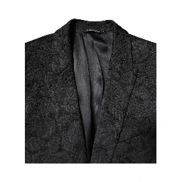 Black MARTINI Brocade Single Breasted Blazer