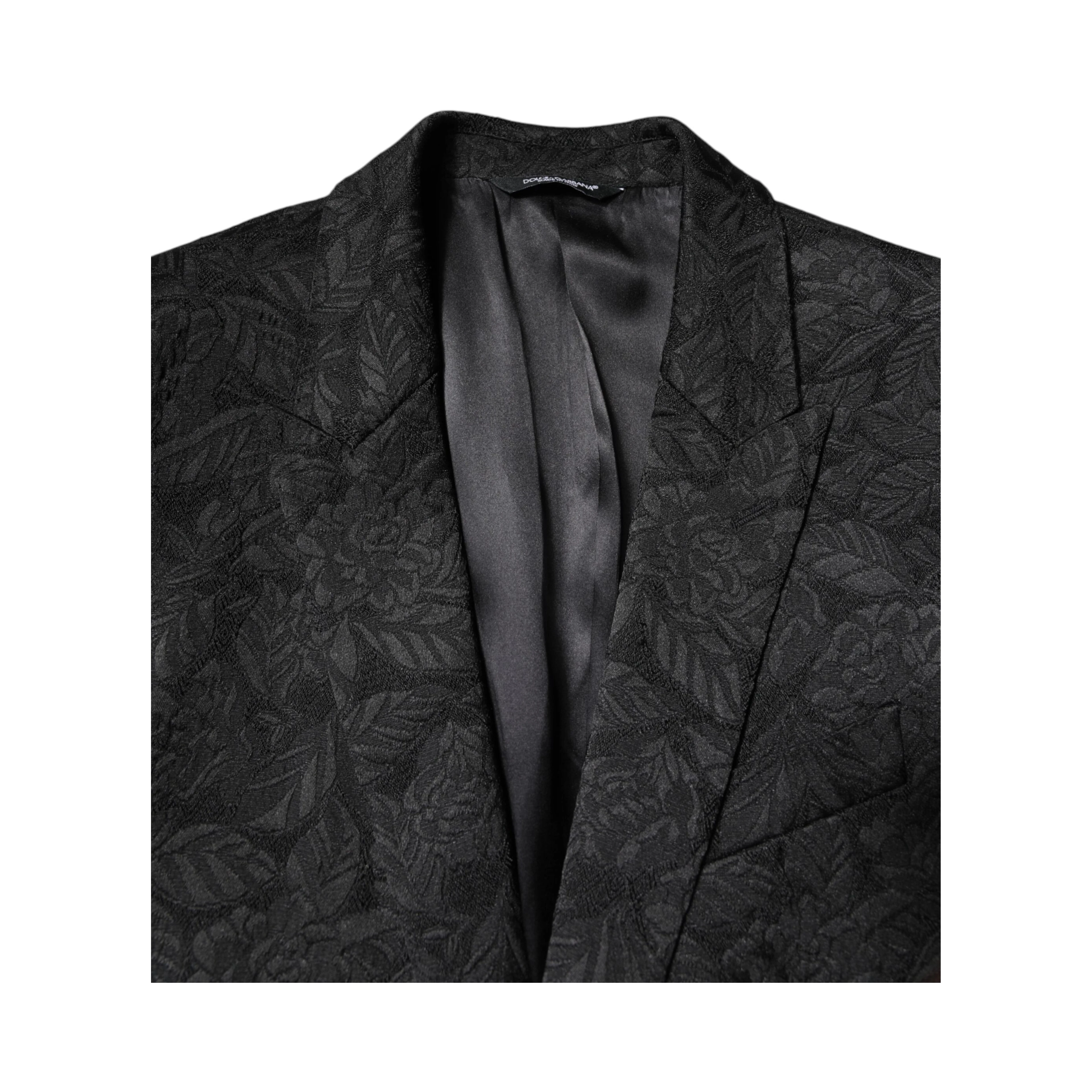 Black MARTINI Brocade Single Breasted Blazer