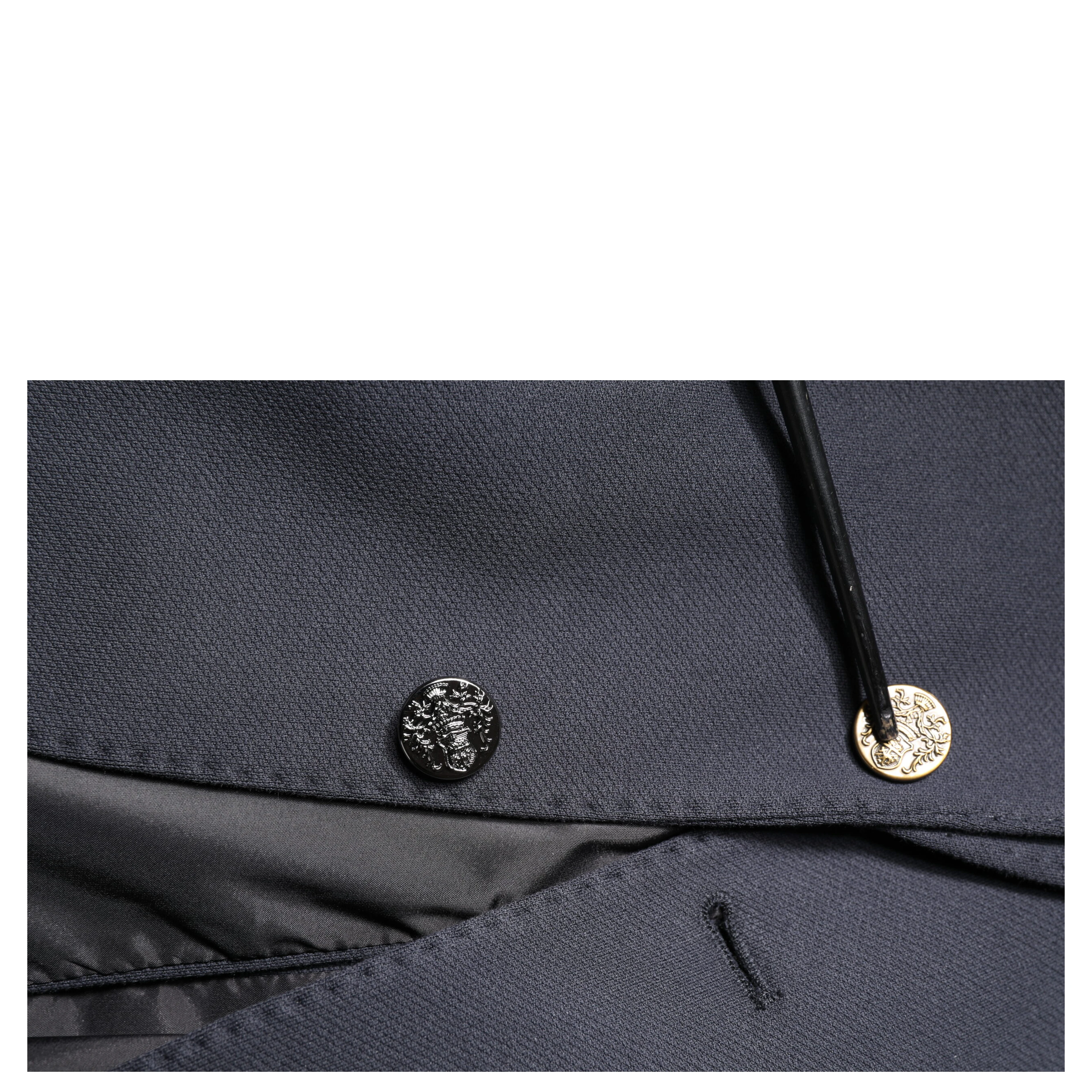 Dark Blue Cotton Men Jacket Coat Suit Blazer