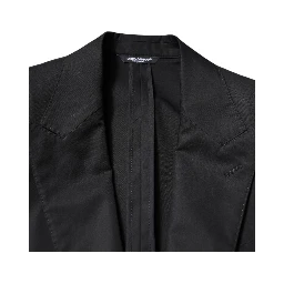 Black Cotton Single Breasted Men Coat Blazer