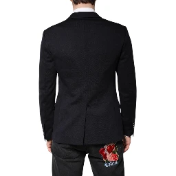 Black Wool Single Breasted Coat Suit Blazer