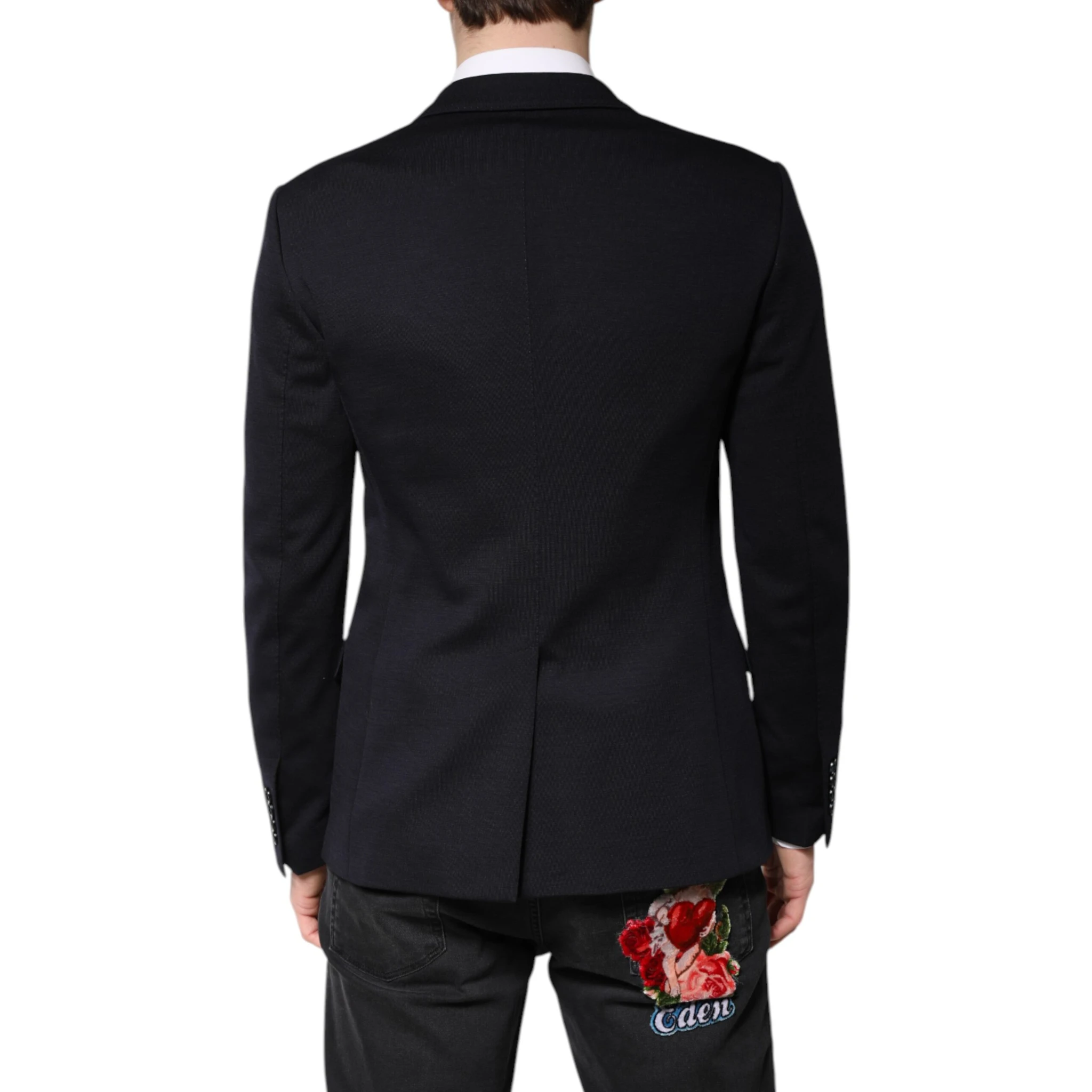 Black Wool Single Breasted Coat Suit Blazer