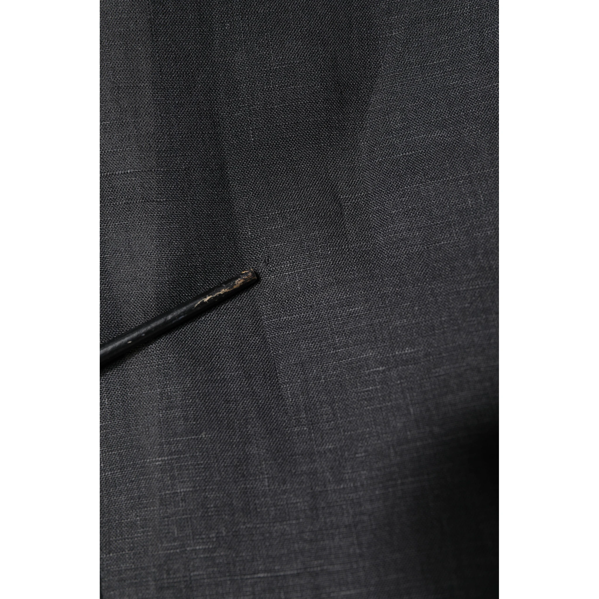 Black Linen Single Breasted Men Coat Blazer
