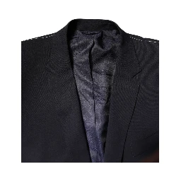 Dark Blue Wool Single Breasted Coat Blazer
