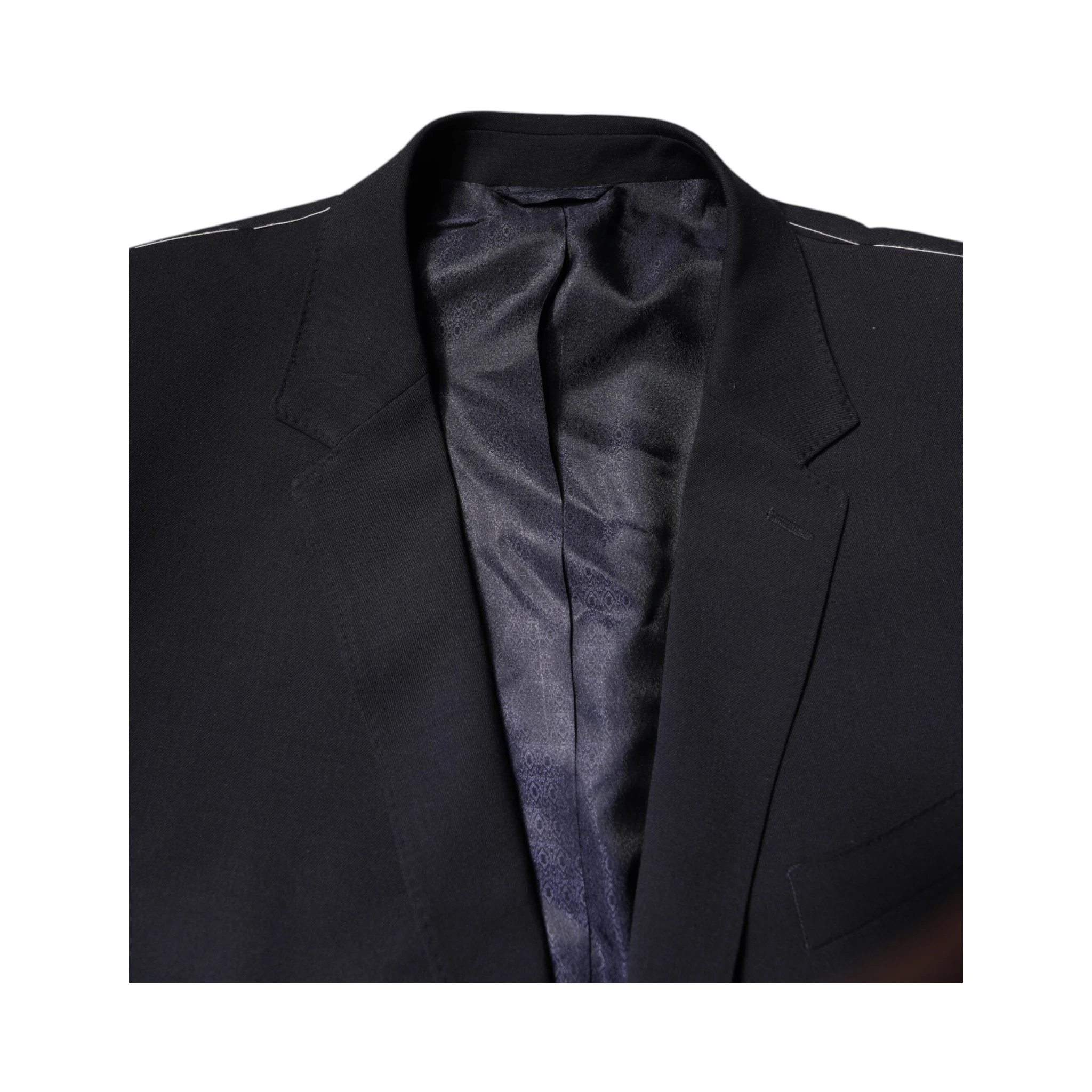 Dark Blue Wool Single Breasted Coat Blazer