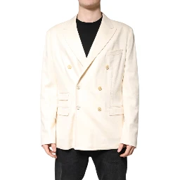 Beige Cashmere Double Breasted Coat Blazer
