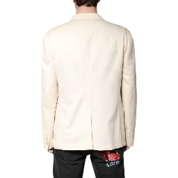 Beige Cashmere Double Breasted Coat Blazer