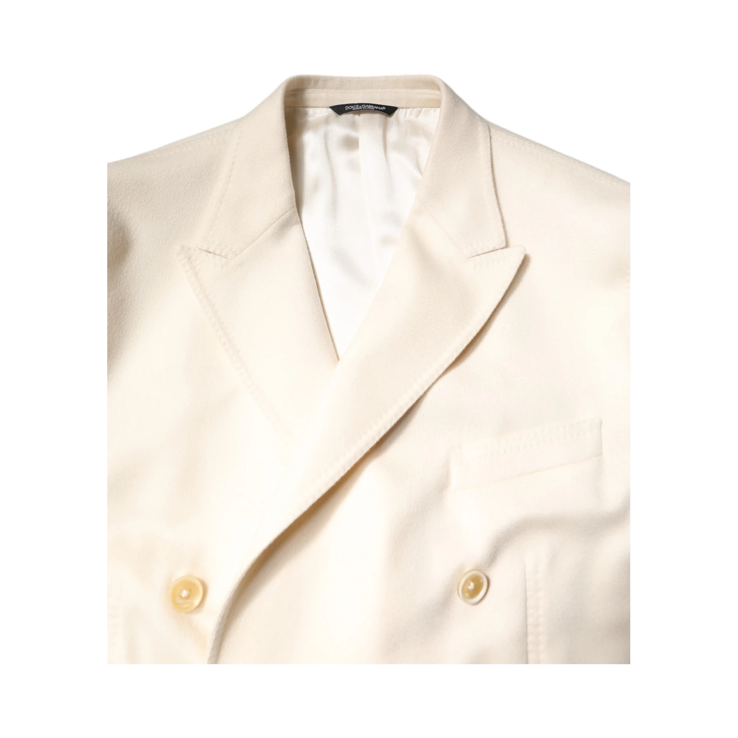 Beige Cashmere Double Breasted Coat Blazer