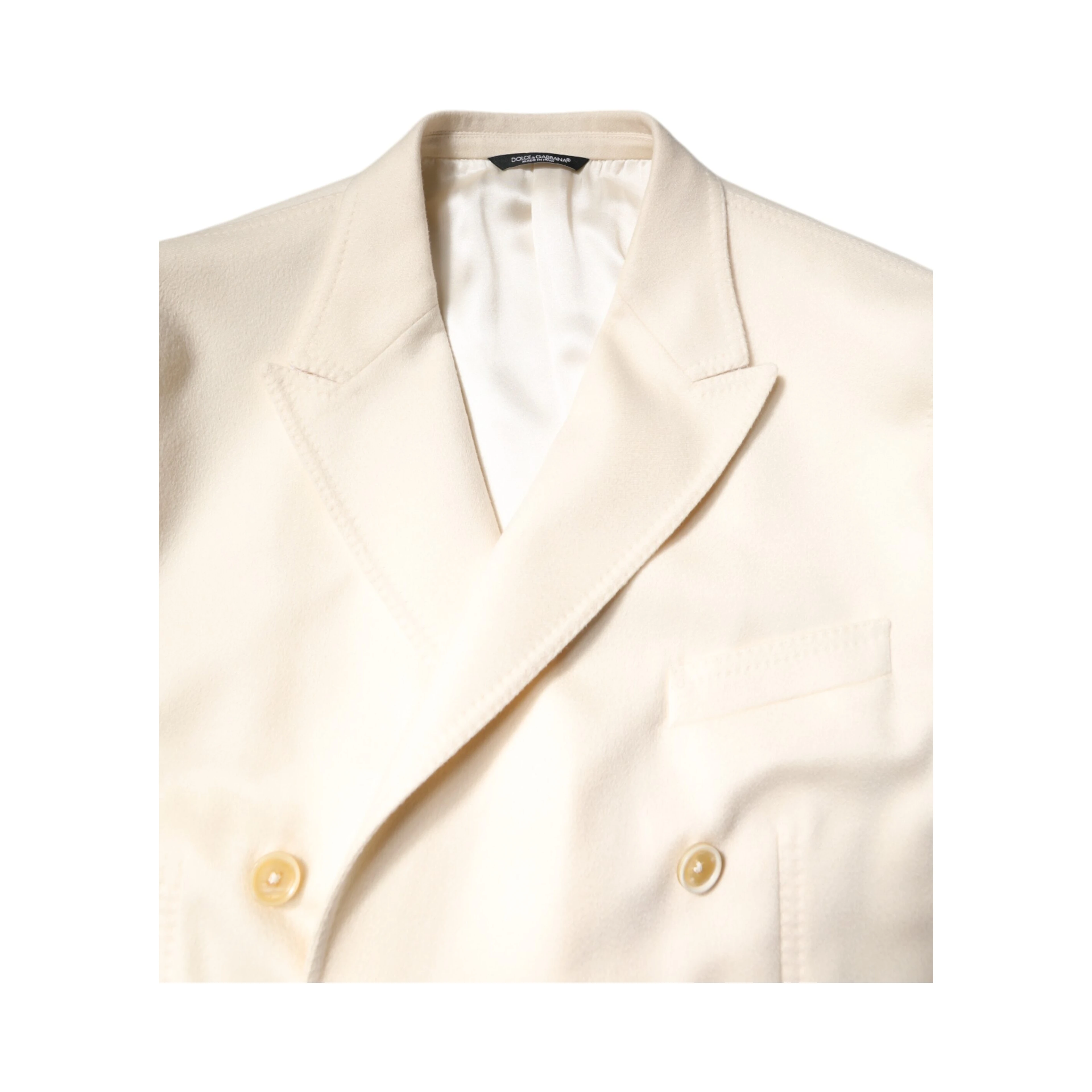 Beige Cashmere Double Breasted Coat Blazer