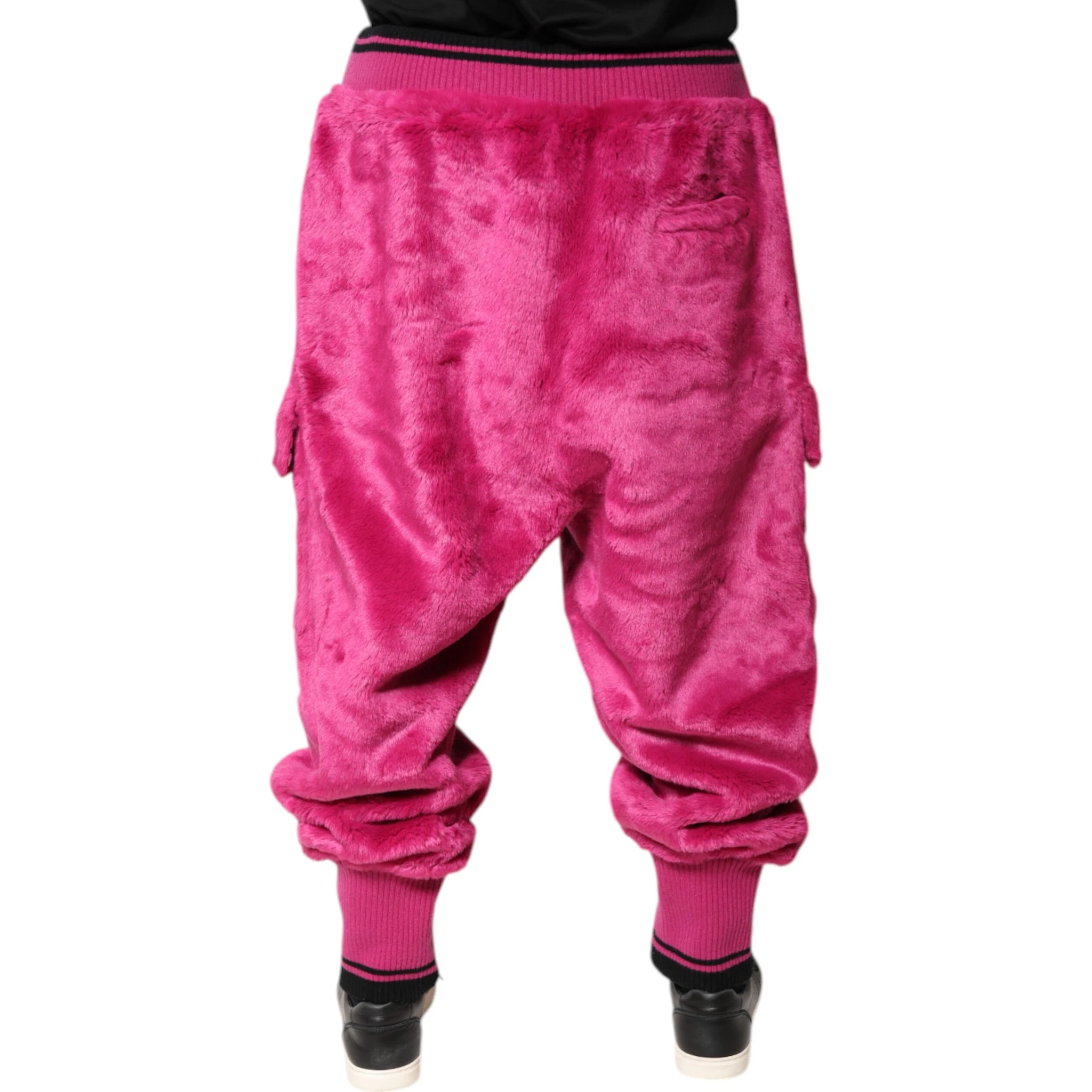 Pink Acrylic Cargo Jogging Sweatpants Pants