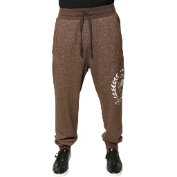 Brown Cotton Jogger Sweatpants Pants