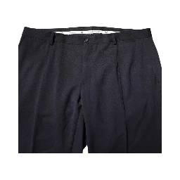 Black Wool Mid Waist Dress Pants