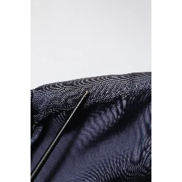 Dark Blue Silk Double Breasted Shirt