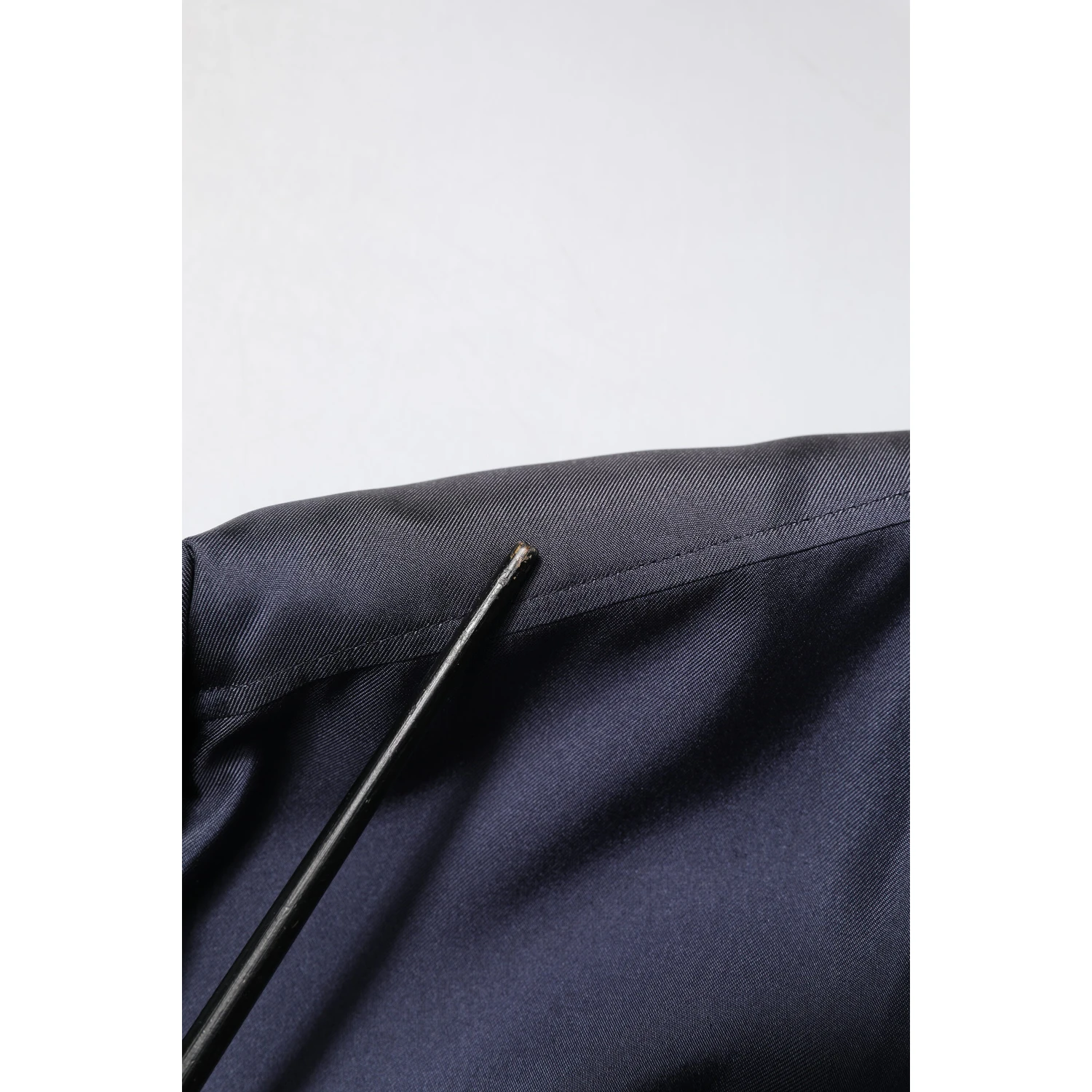 Dark Blue Silk Double Breasted Shirt