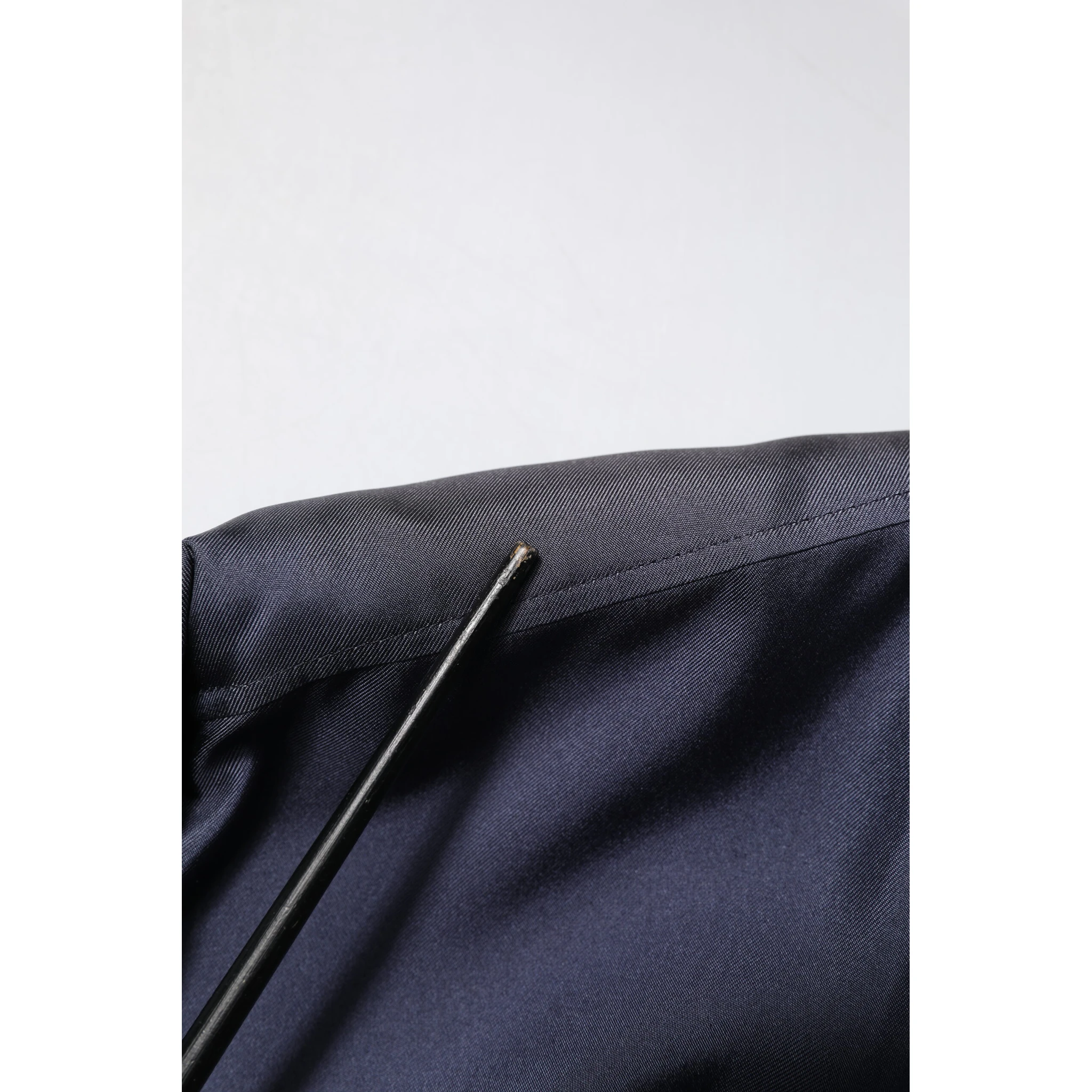 Dark Blue Silk Double Breasted Shirt