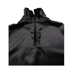 Black Silk Turtleneck Men Pullover Sweater