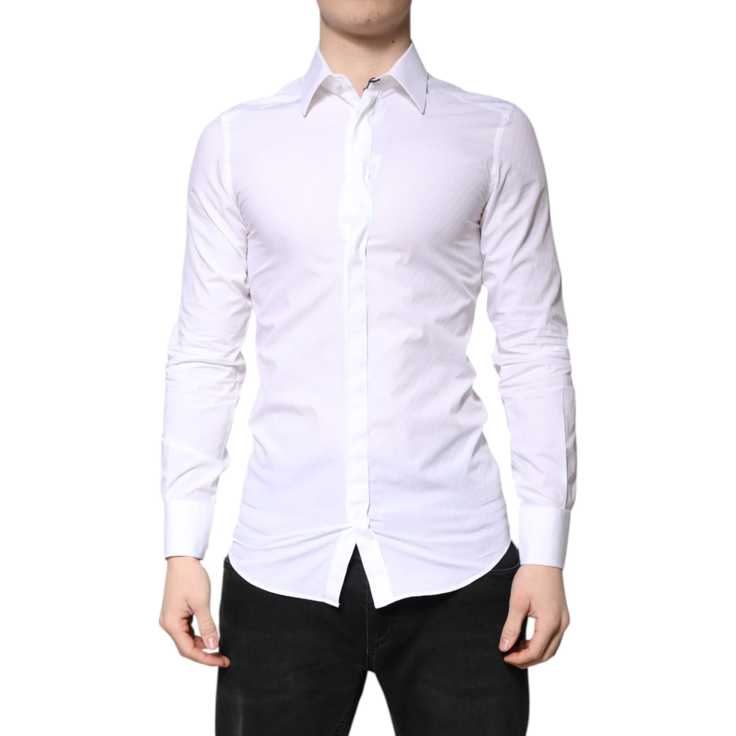 White Cotton GOLD Dress Formal Collared Shirt