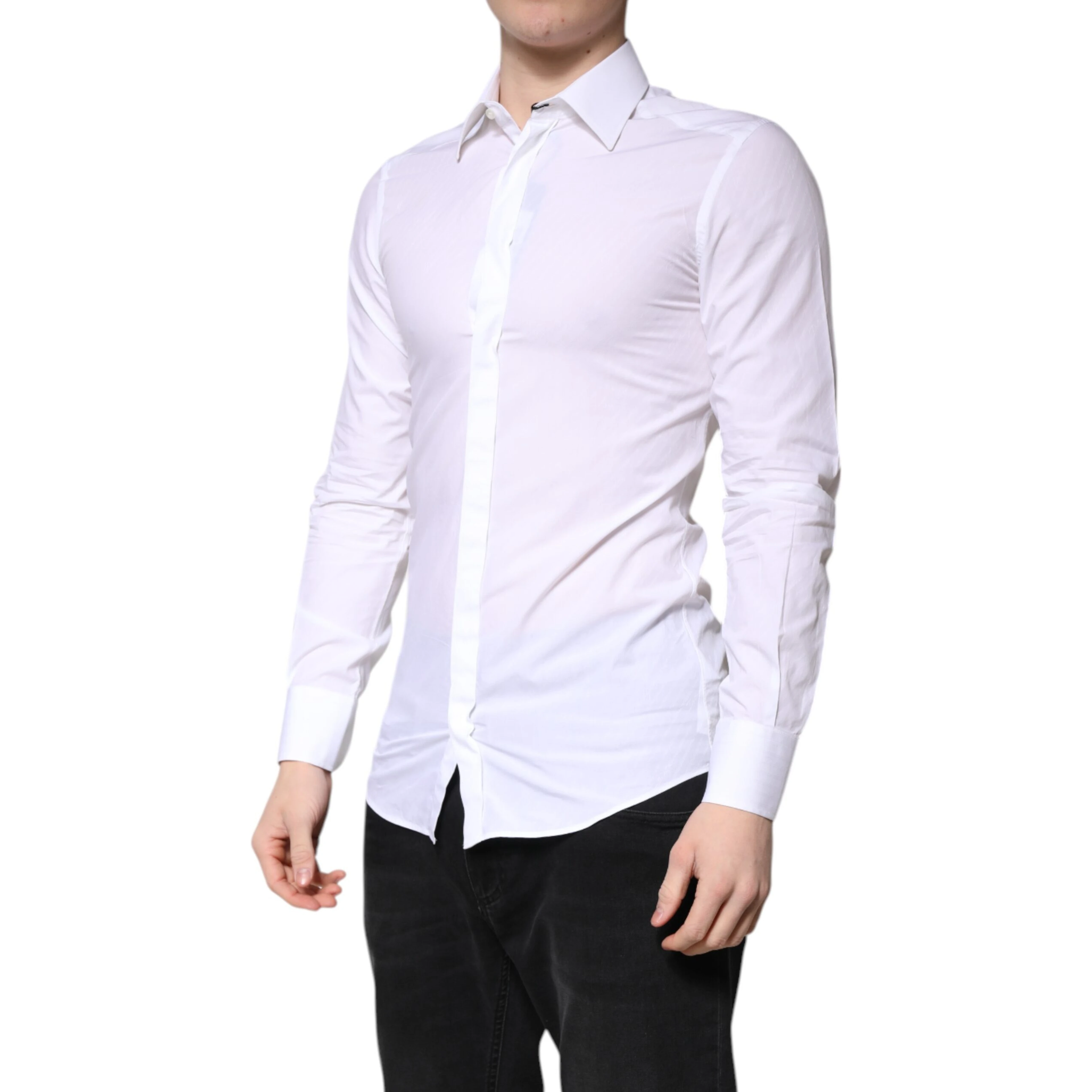 White Cotton GOLD Dress Formal Collared Shirt