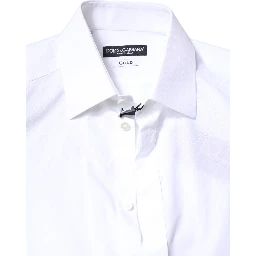 White Cotton GOLD Dress Formal Collared Shirt