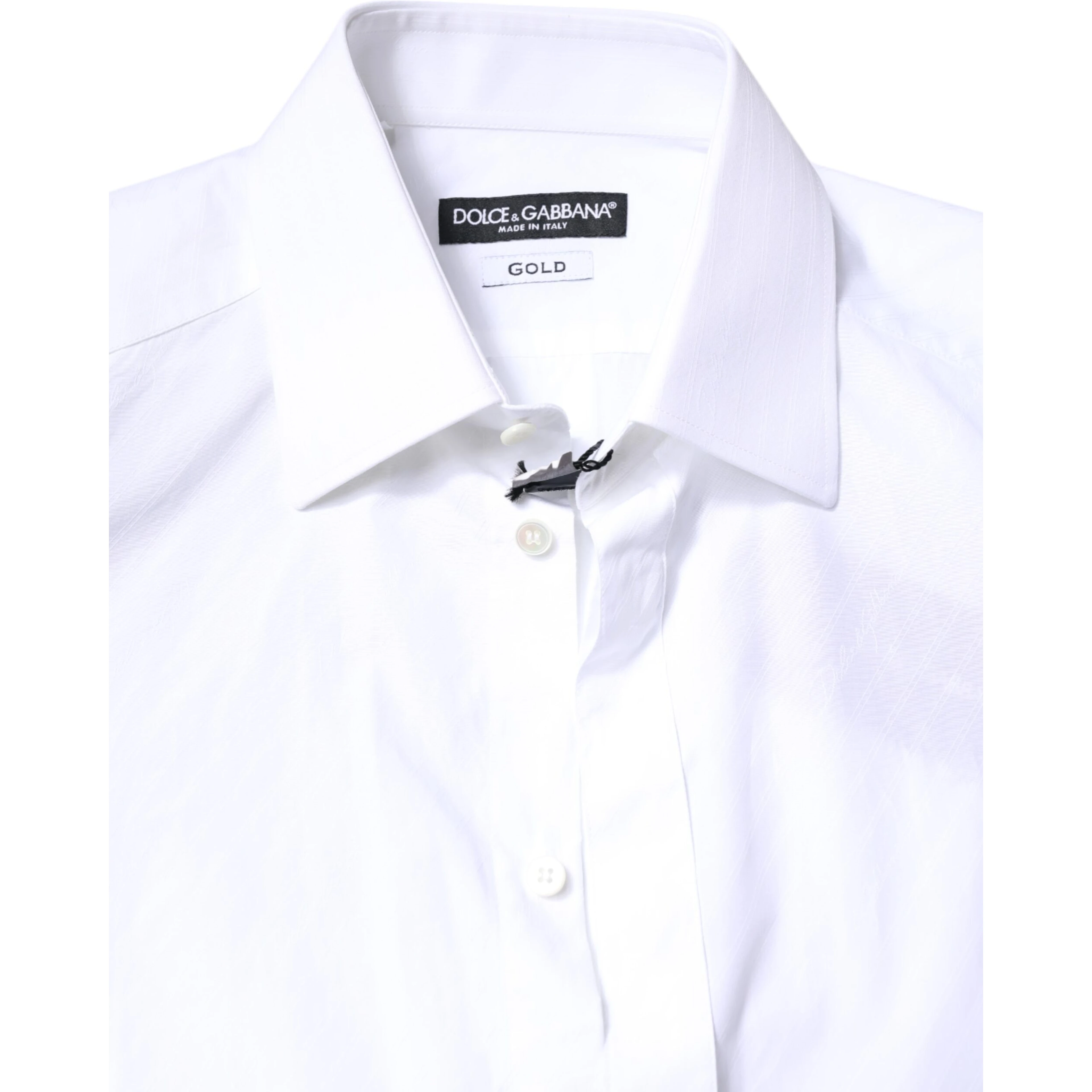 White Cotton GOLD Dress Formal Collared Shirt