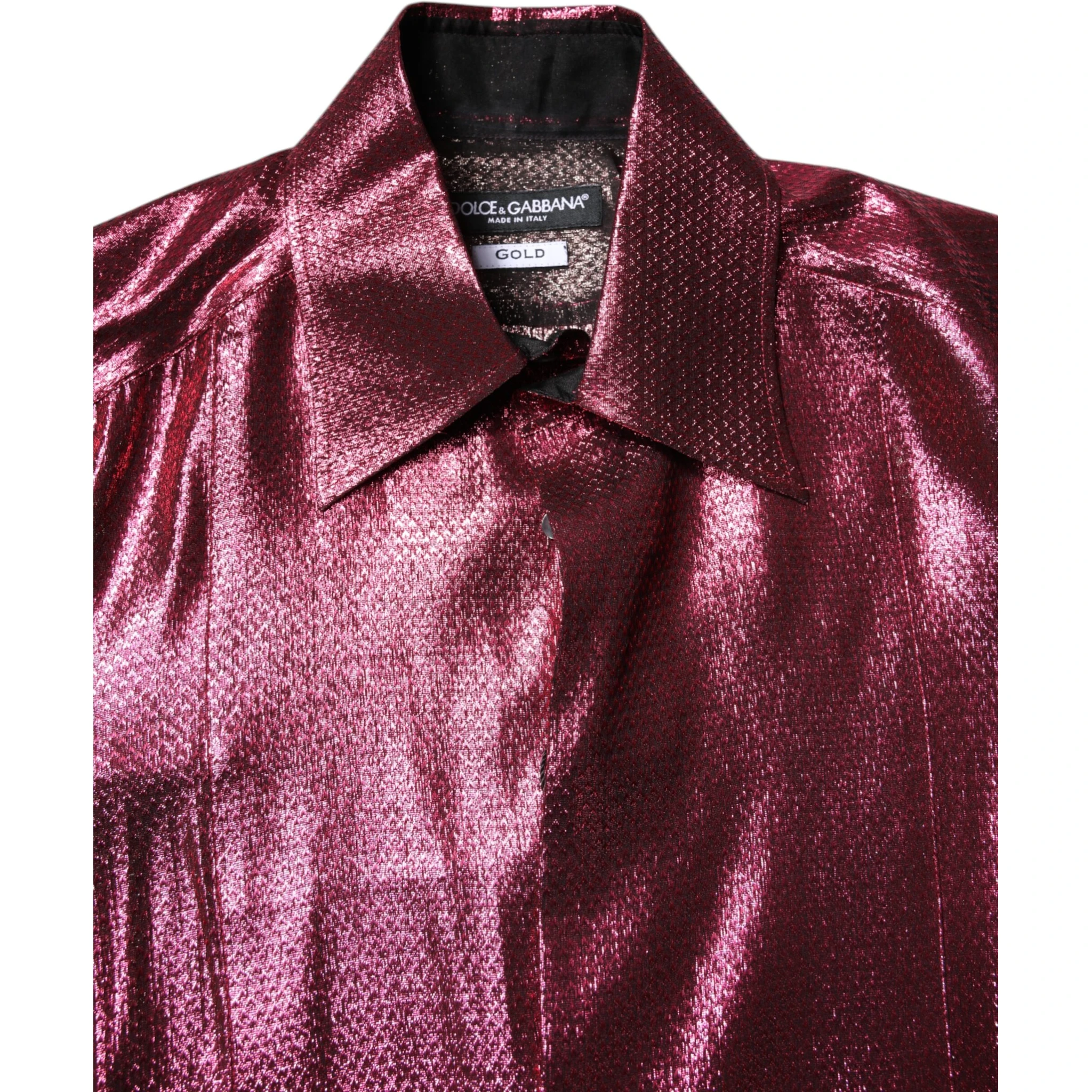 Metallic Red Cotton GOLD Dress Formal Shirt