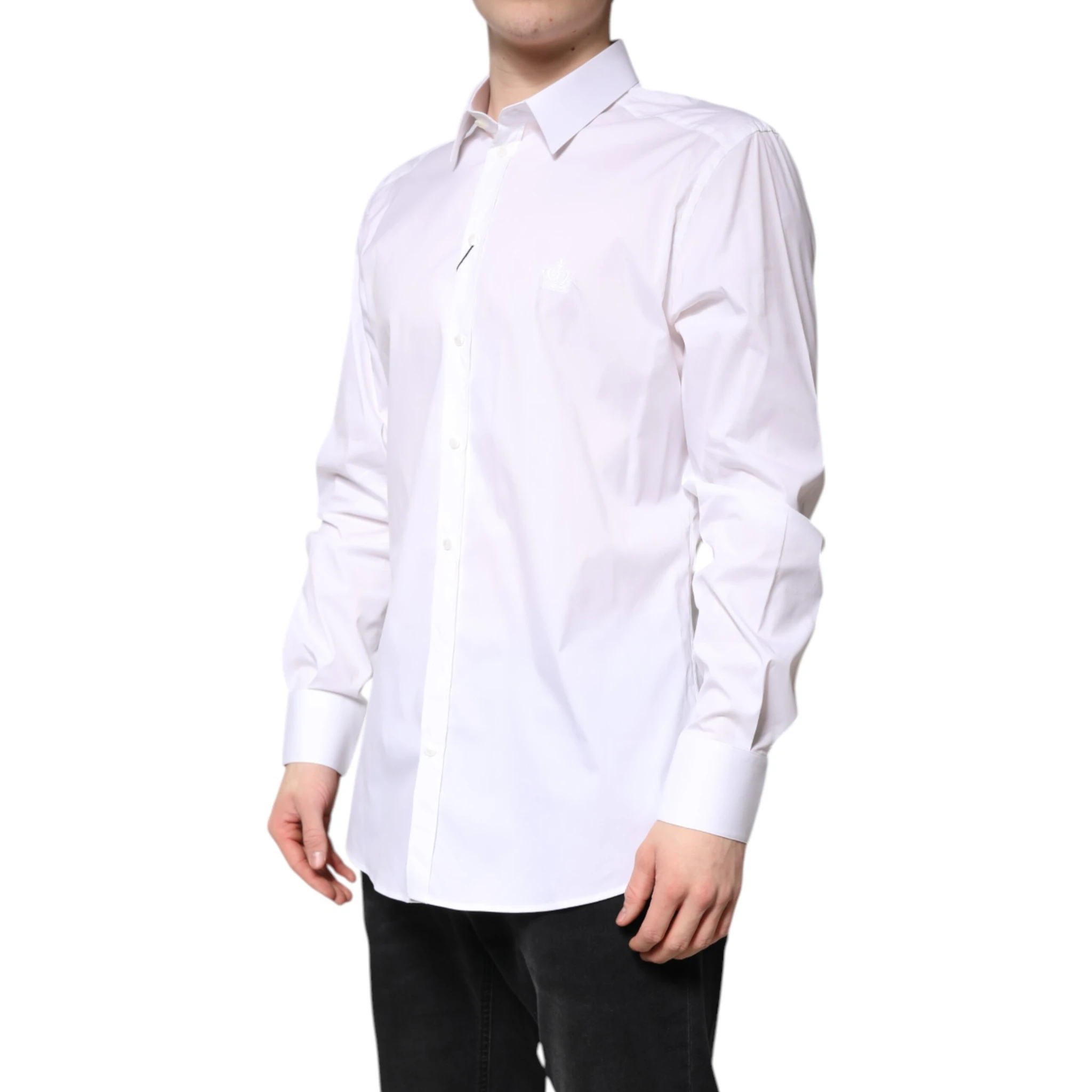 White Cotton GOLD Men Dress Formal Shirt