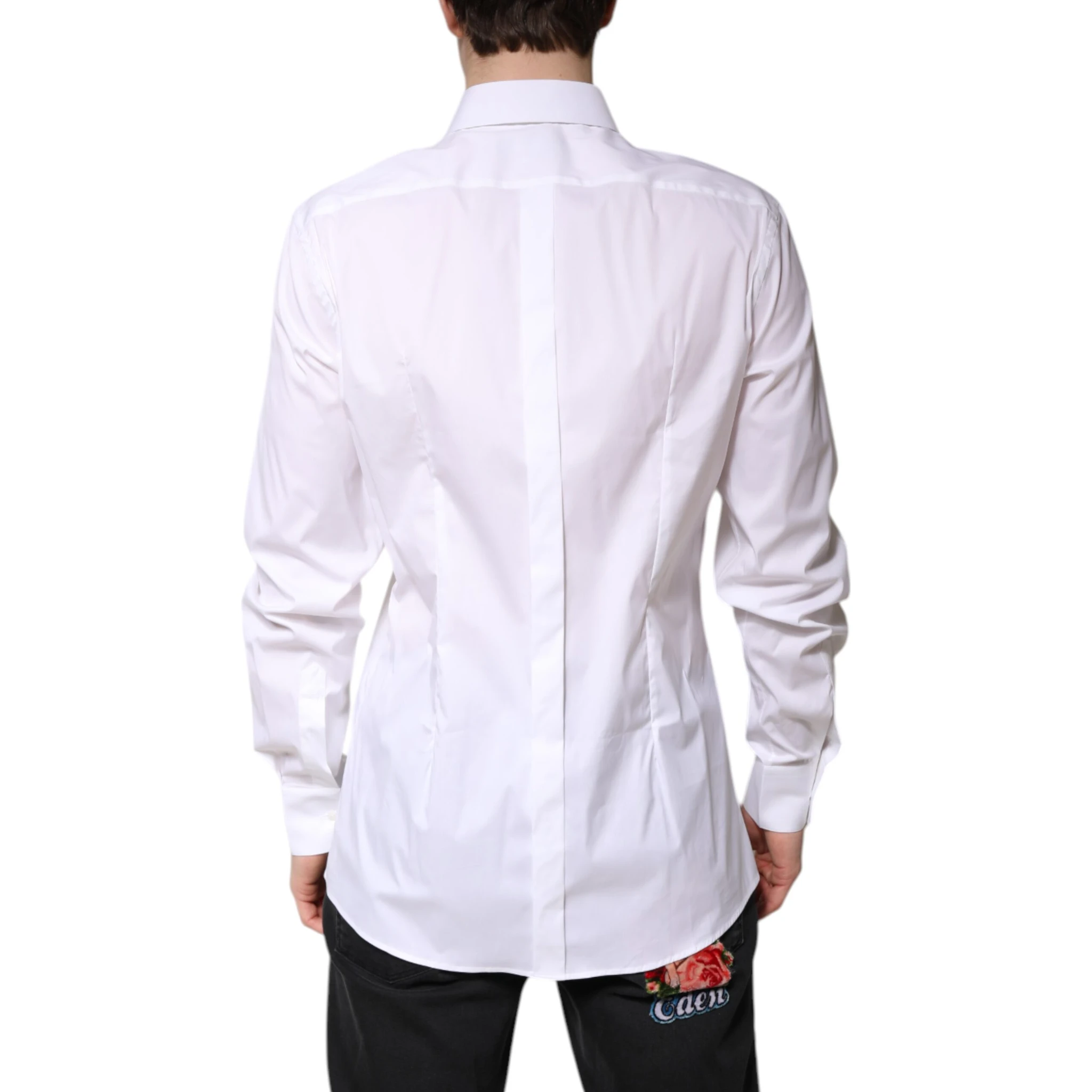 White Cotton GOLD Men Dress Formal Shirt