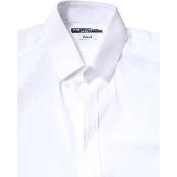 White Cotton GOLD Dress Formal Collared Shirt
