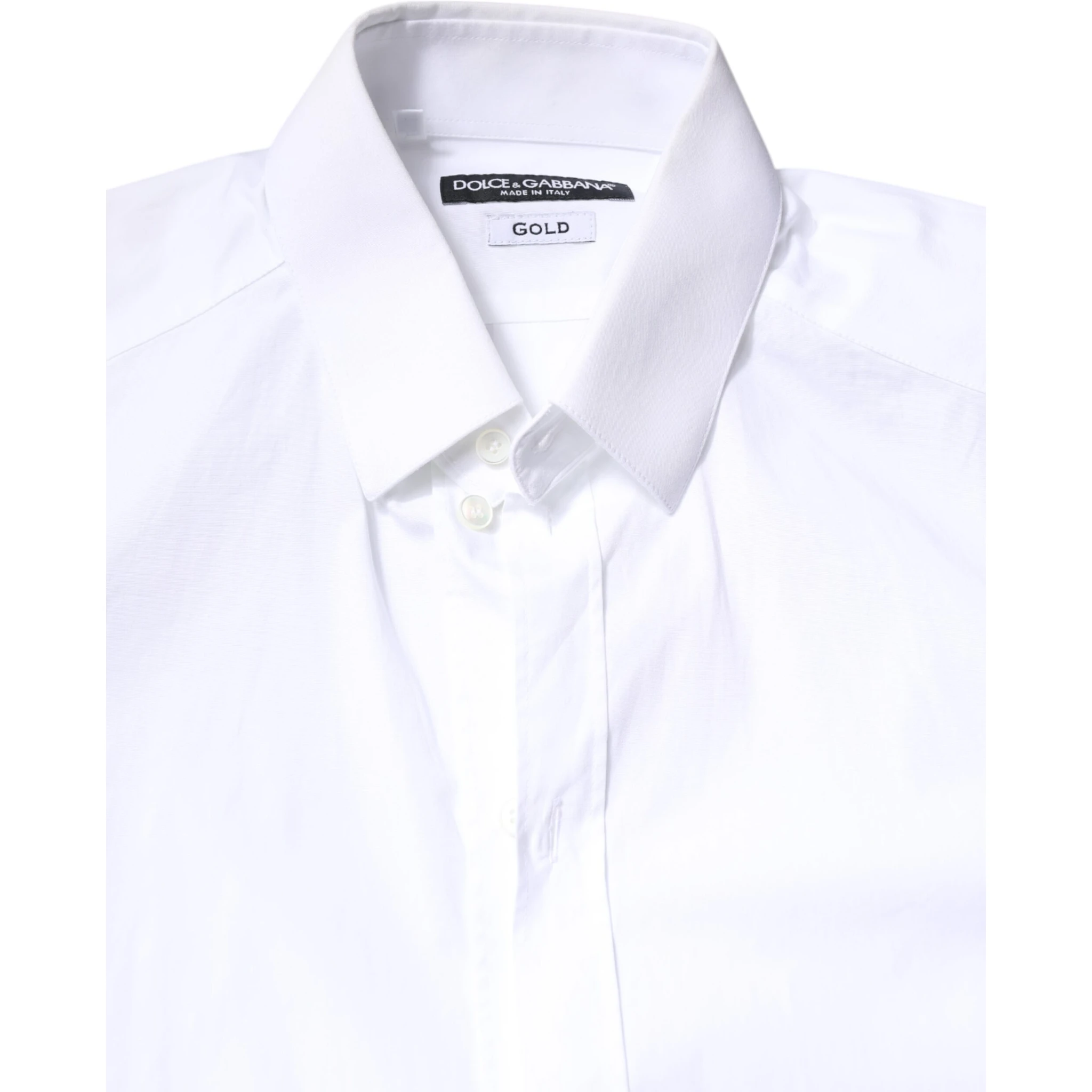 White Cotton GOLD Dress Formal Collared Shirt