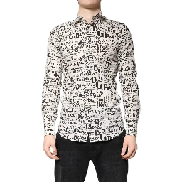 White Black Logo MARTINI Men Casual Shirt