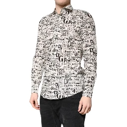White Black Logo MARTINI Men Casual Shirt