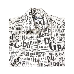 White Black Logo MARTINI Men Casual Shirt