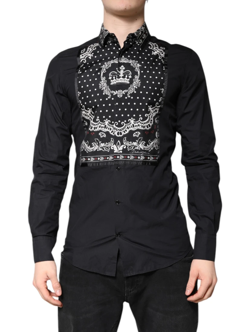 Black White Bandana GOLD Formal Dress Shirt