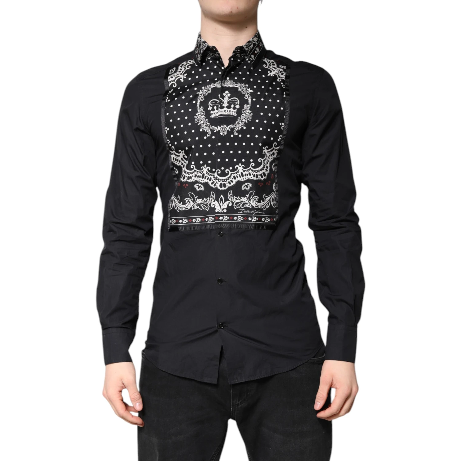 Black White Bandana GOLD Formal Dress Shirt