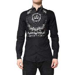 Black White Bandana GOLD Formal Dress Shirt
