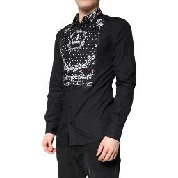Black White Bandana GOLD Formal Dress Shirt