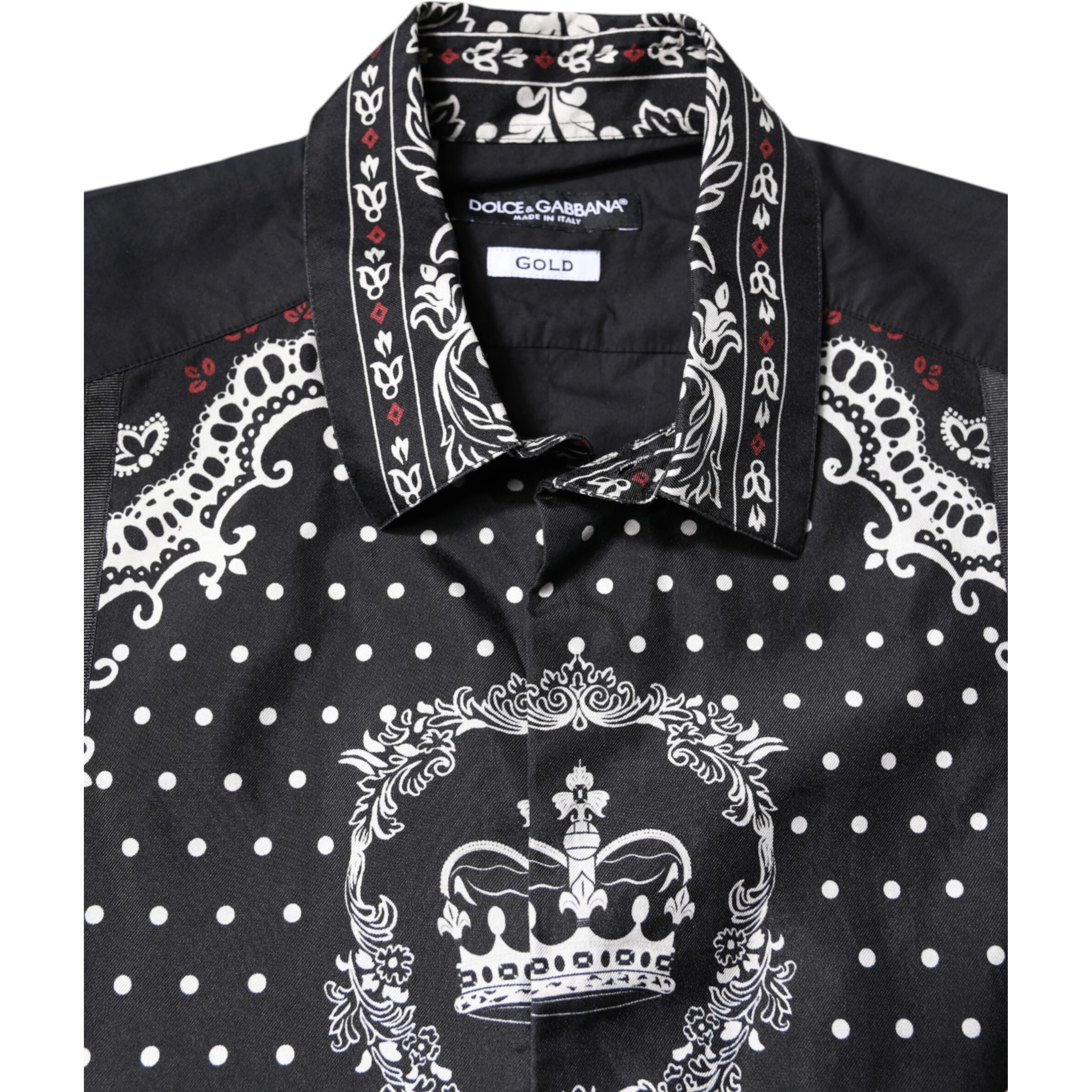 Black White Bandana GOLD Formal Dress Shirt
