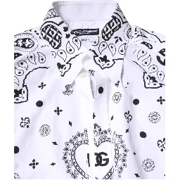 White Black Bandana MARTINI Men Dress Shirt