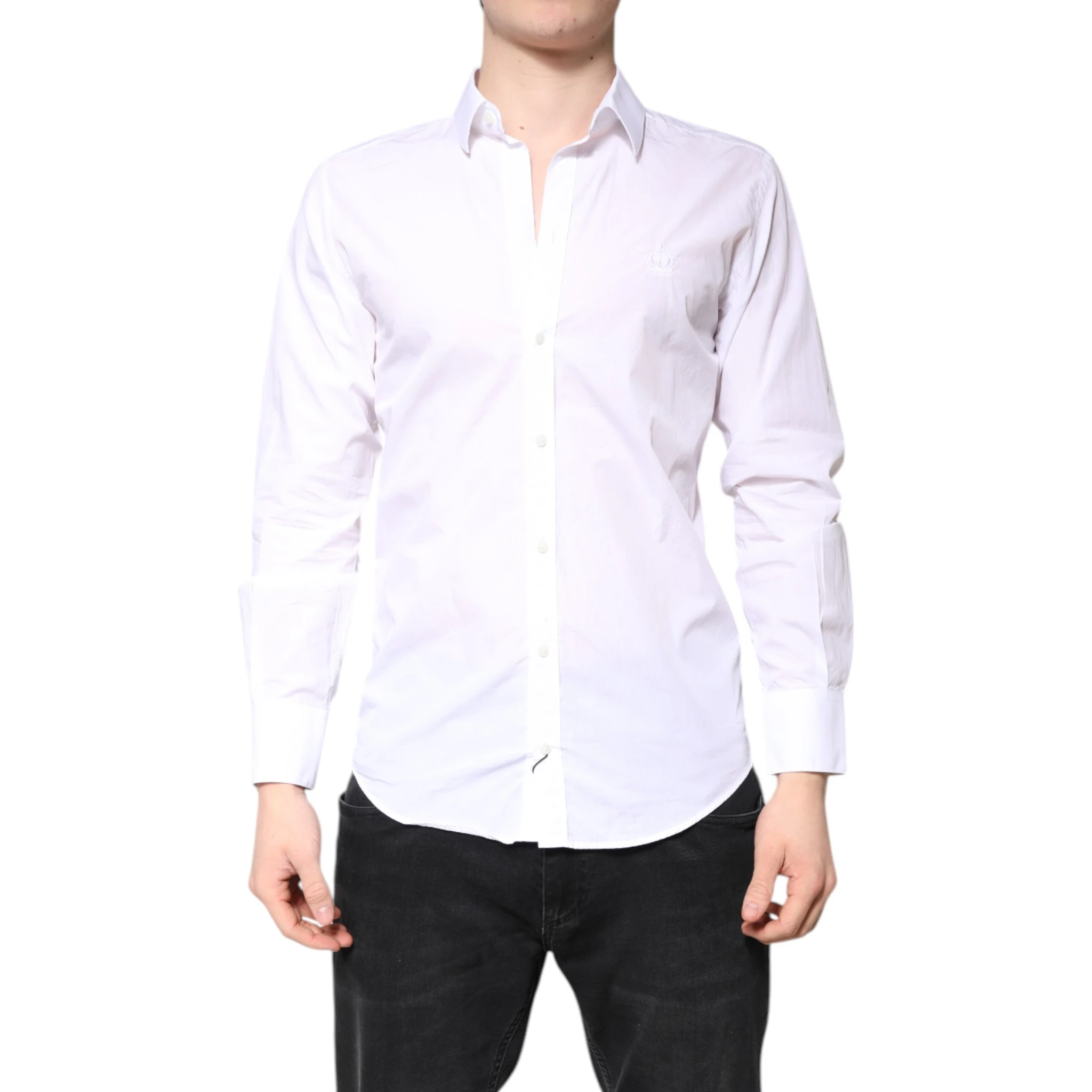 White MARTINI Cotton Men Formal Dress Shirt