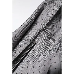 Gray Polka Dot Silk Long Sleeve Shirt