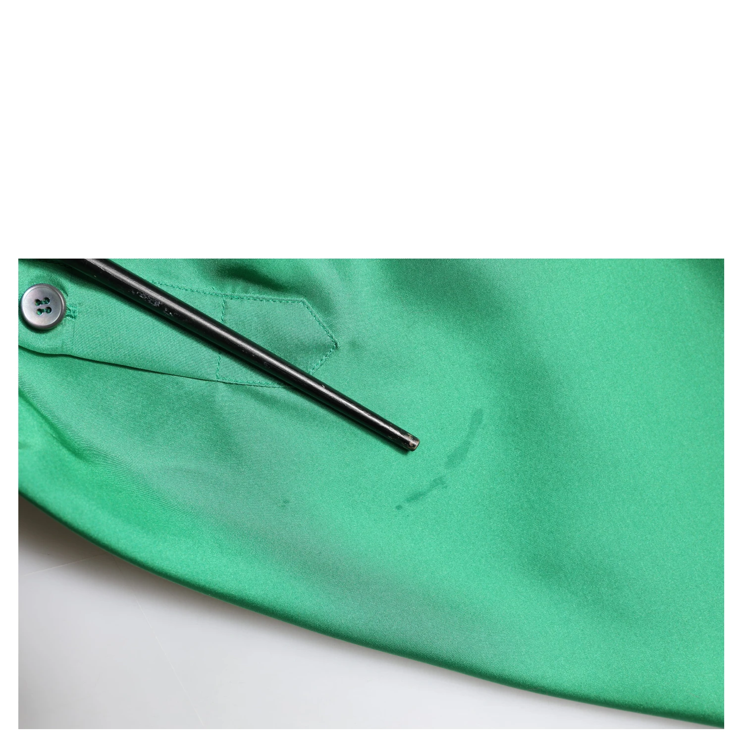 Green Silk Satin Long Sleeves Casual Shirt