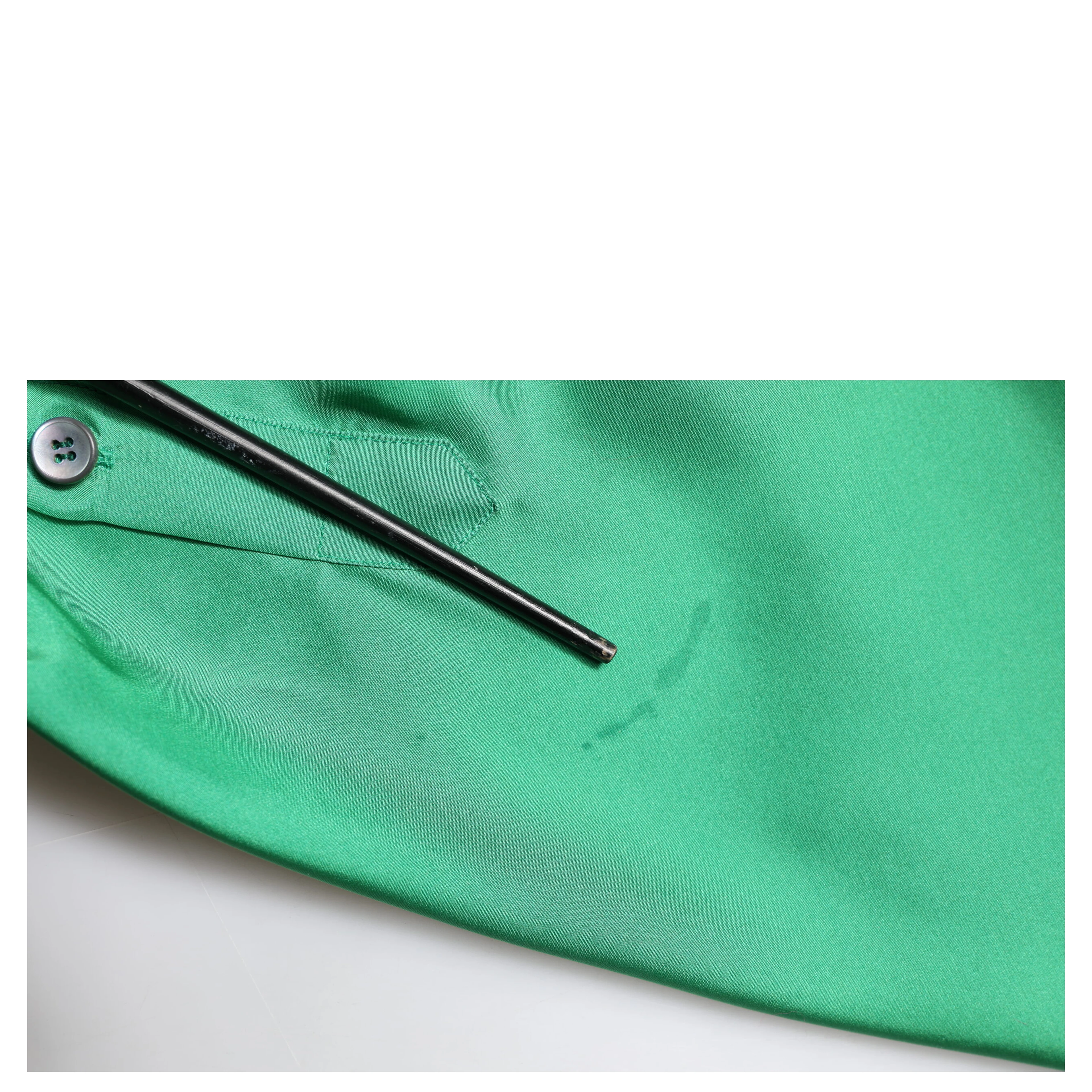 Green Silk Satin Long Sleeves Casual Shirt