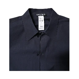 Dark Blue Cotton Long Sleeve Shirt