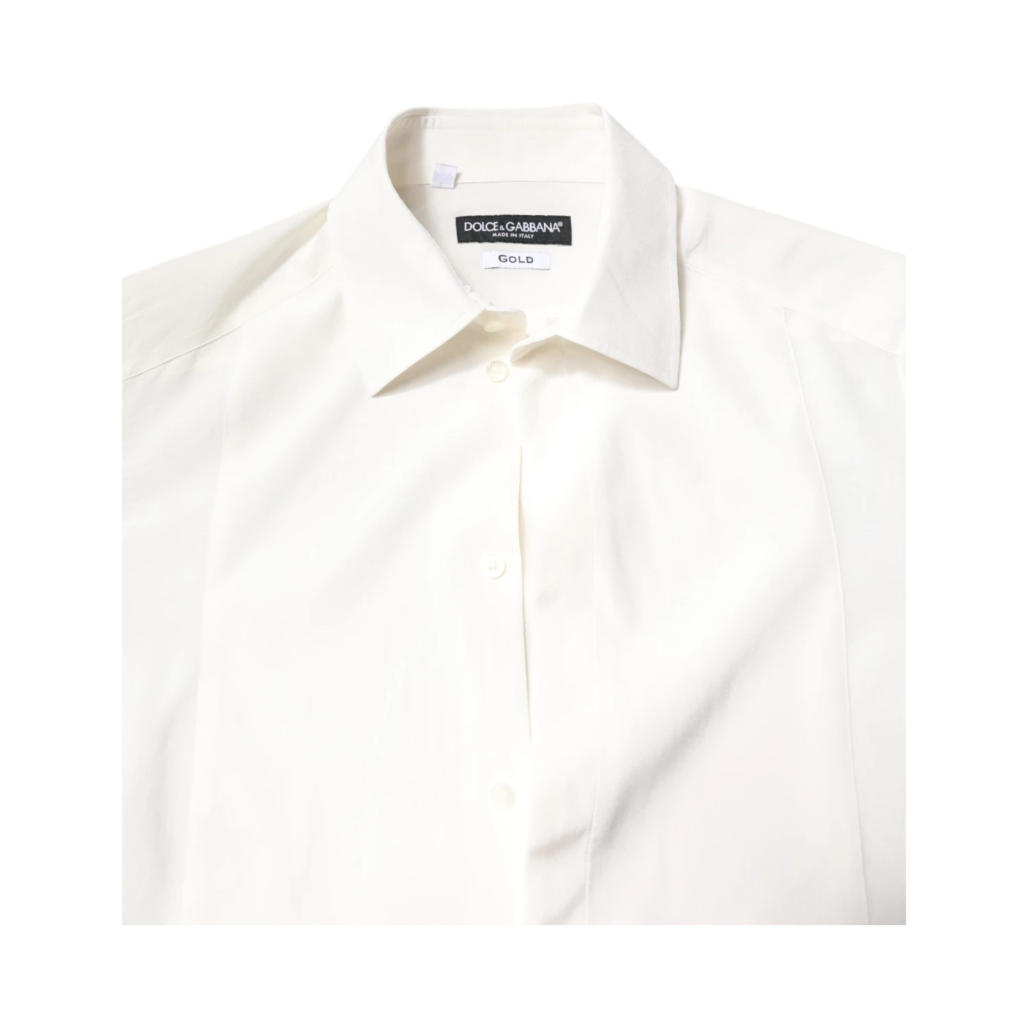 White Silk GOLD Dress Formal Collared Shirt