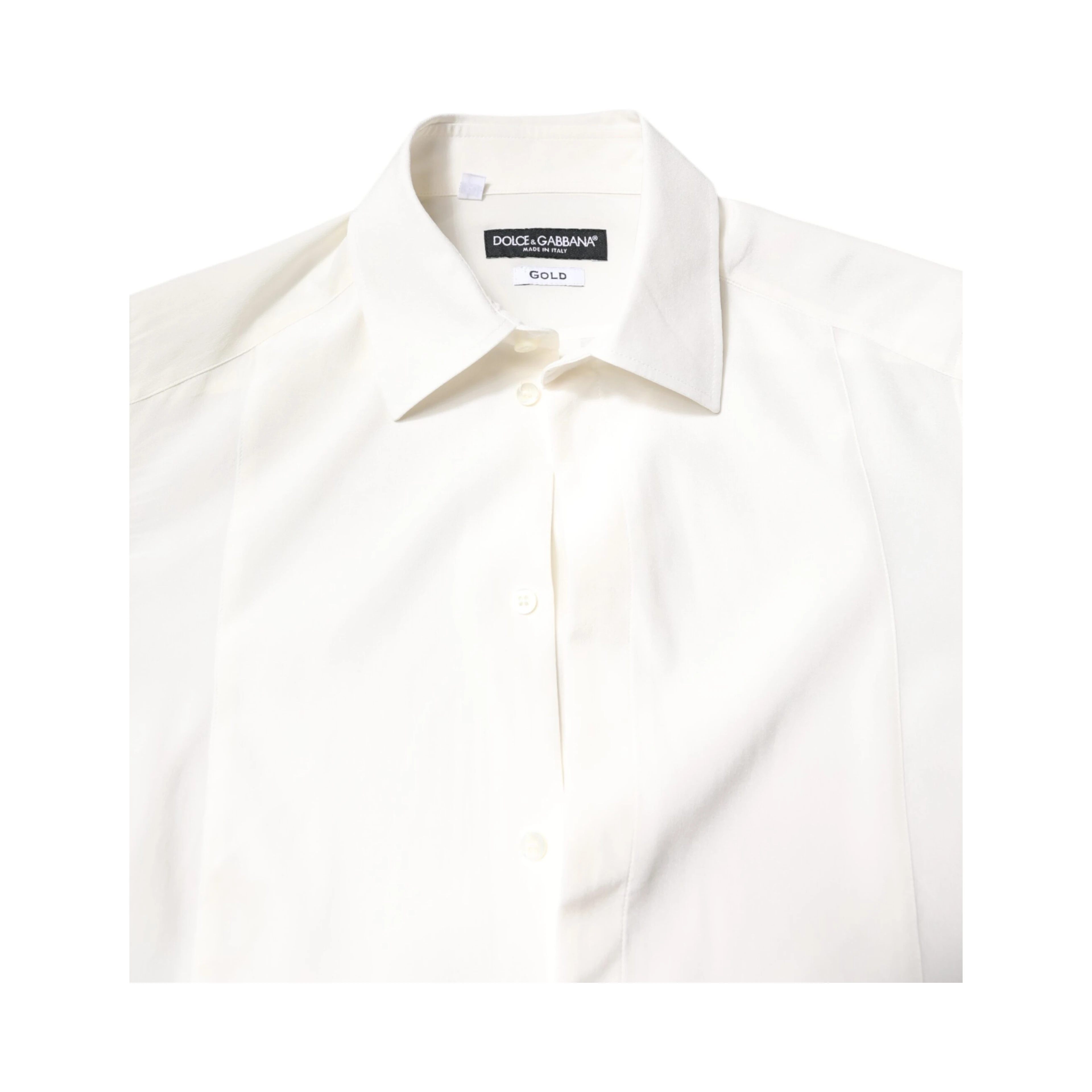 White Silk GOLD Dress Formal Collared Shirt